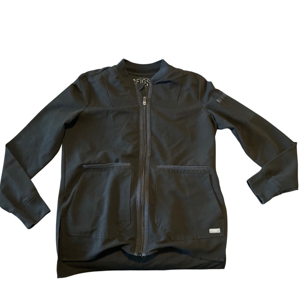 FIGS‎ Technical Collection Vintar Black Full Zip Scrub Jacket XXS W18SW1007